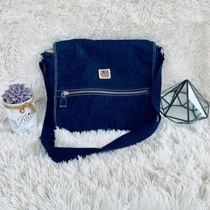 [ polo ] vintage denim messenger bag *firm price*